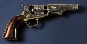 Gold-Inlaid Colt Model 1849 Pocket Revolver